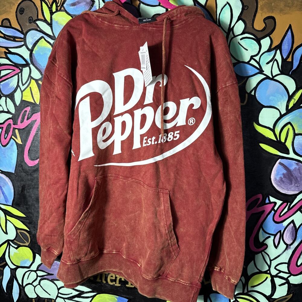 Dr. Pepper Hoodie, Small, Mineral Wash Maroon